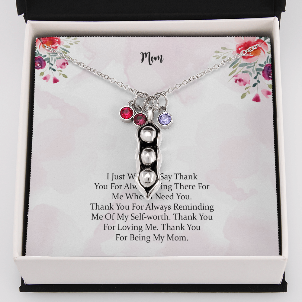 Gift Pea Pod Necklace For Mom Thank You For Being My Mom, Mother Gift For Valentine's, Birthday, Anniversary