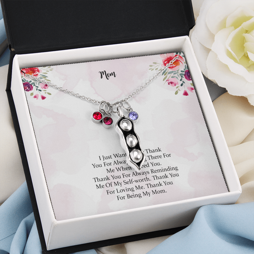 Gift Pea Pod Necklace For Mom Thank You For Being My Mom, Mother Gift For Valentine's, Birthday, Anniversary