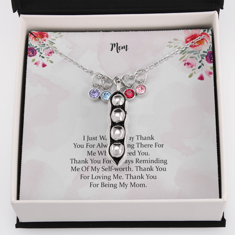Gift Pea Pod Necklace For Mom Thank You For Being My Mom, Mother Gift For Valentine's, Birthday, Anniversary