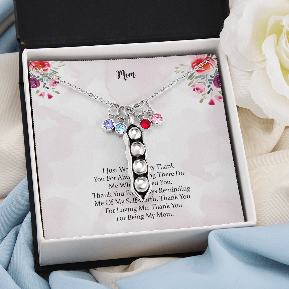 Gift Pea Pod Necklace For Mom Thank You For Being My Mom, Mother Gift For Valentine's, Birthday, Anniversary