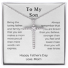 To my Son - Loving Father - CZ Cross Necklace