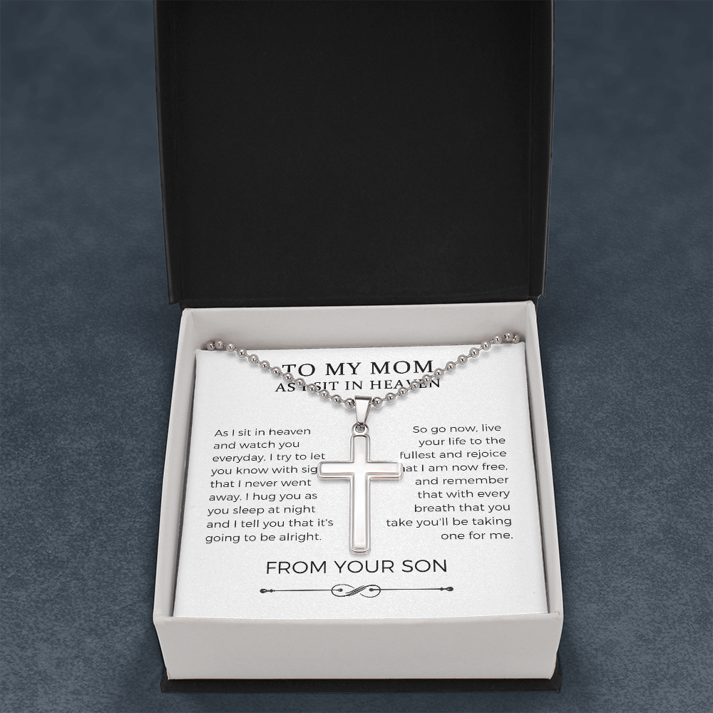 Loss Of Son Cross Necklace Gift For Mother, Son Memorial, Sympathy Necklace, Remembrance Gift, Loving Memory Of Son Keepsake, Condolence Gift, Funeral Gift
