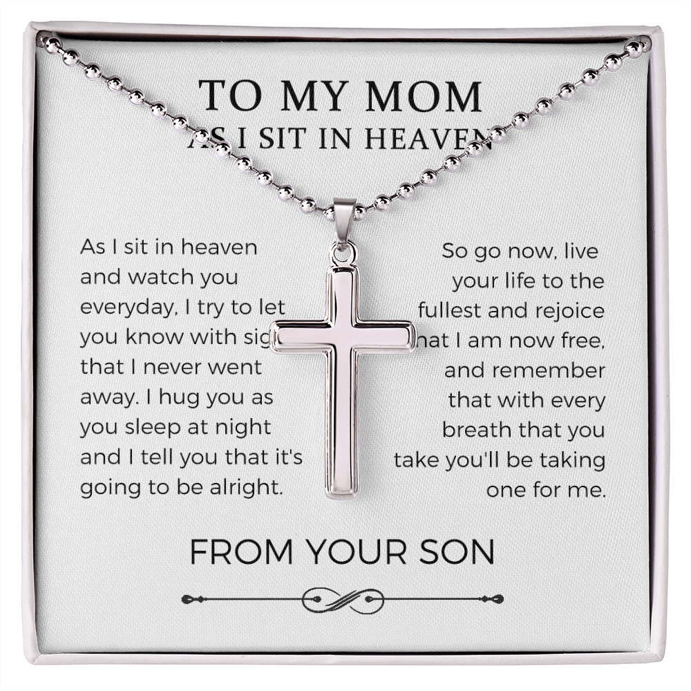 Loss Of Son Cross Necklace Gift For Mother, Son Memorial, Sympathy Necklace, Remembrance Gift, Loving Memory Of Son Keepsake, Condolence Gift, Funeral Gift