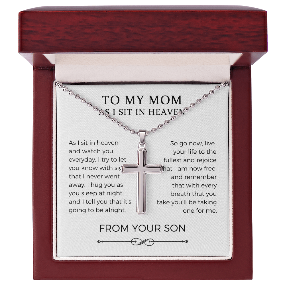 Loss Of Son Cross Necklace Gift For Mother, Son Memorial, Sympathy Necklace, Remembrance Gift, Loving Memory Of Son Keepsake, Condolence Gift, Funeral Gift