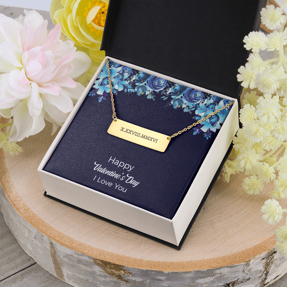 Roman Numeral Date Necklace, Custom Necklace Gift For She