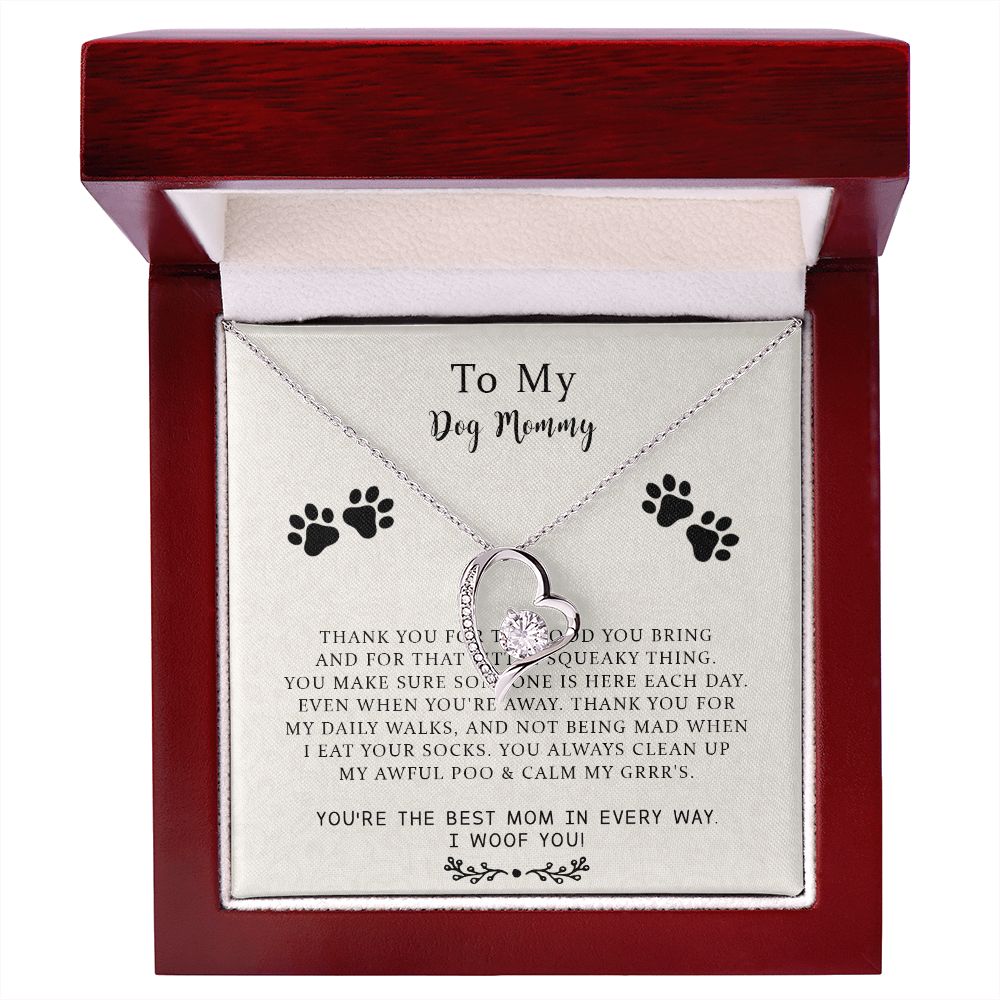 To My Dog Mommy Gifts, Dog Lovers Necklace Gifts for Women, Dog Mom Jewelry Necklace, Pet Necklace for Women, Doggie Mom Gifts with Message Card