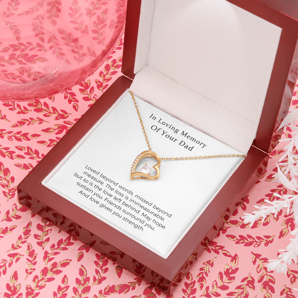 Forever Love Necklace, In Loving Memory Of Your Dad, Memorial Gifts For Loss Of A Father Gift, Father Condolence Gift, Grief Gift,