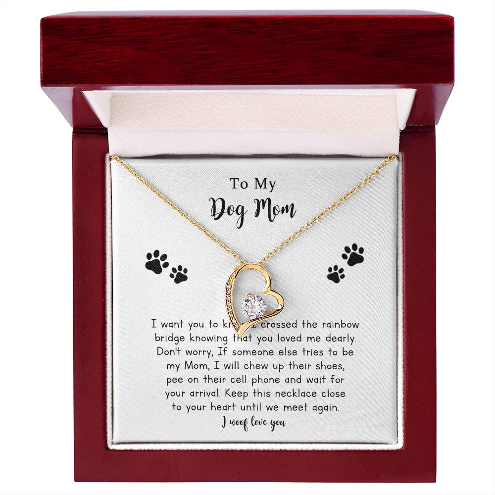 Dog Mom Memorial Present, Best Dog Mom Forever Love Necklace Gift for Mother's Day,   Puppy Sympathy Gifts for Men Women with Message Card