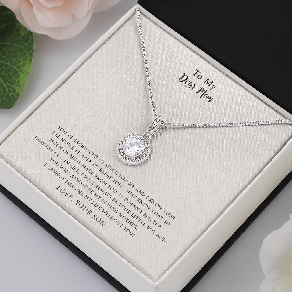 To My Dear Mom, I Can't Imagine My Life Without You, Eternal Hope Necklace For Mom, Mother Gift For Valentine's, Birthday, Anniversary, 