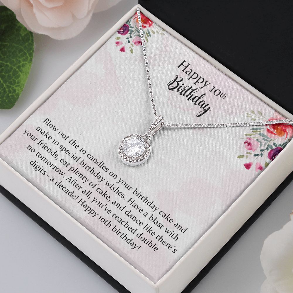 10th Birthday Eternal Hope Necklace Gift for Girls，Niece Birthday Gift