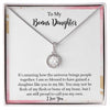 Step Daughter Gift from Stepmom Stepdad, To My Bonus Daughter Eternal Hope Necklace, Stepdaughter Jewelry Gift for Daughter on Birthday, Christmas, Graduation with Message Card
