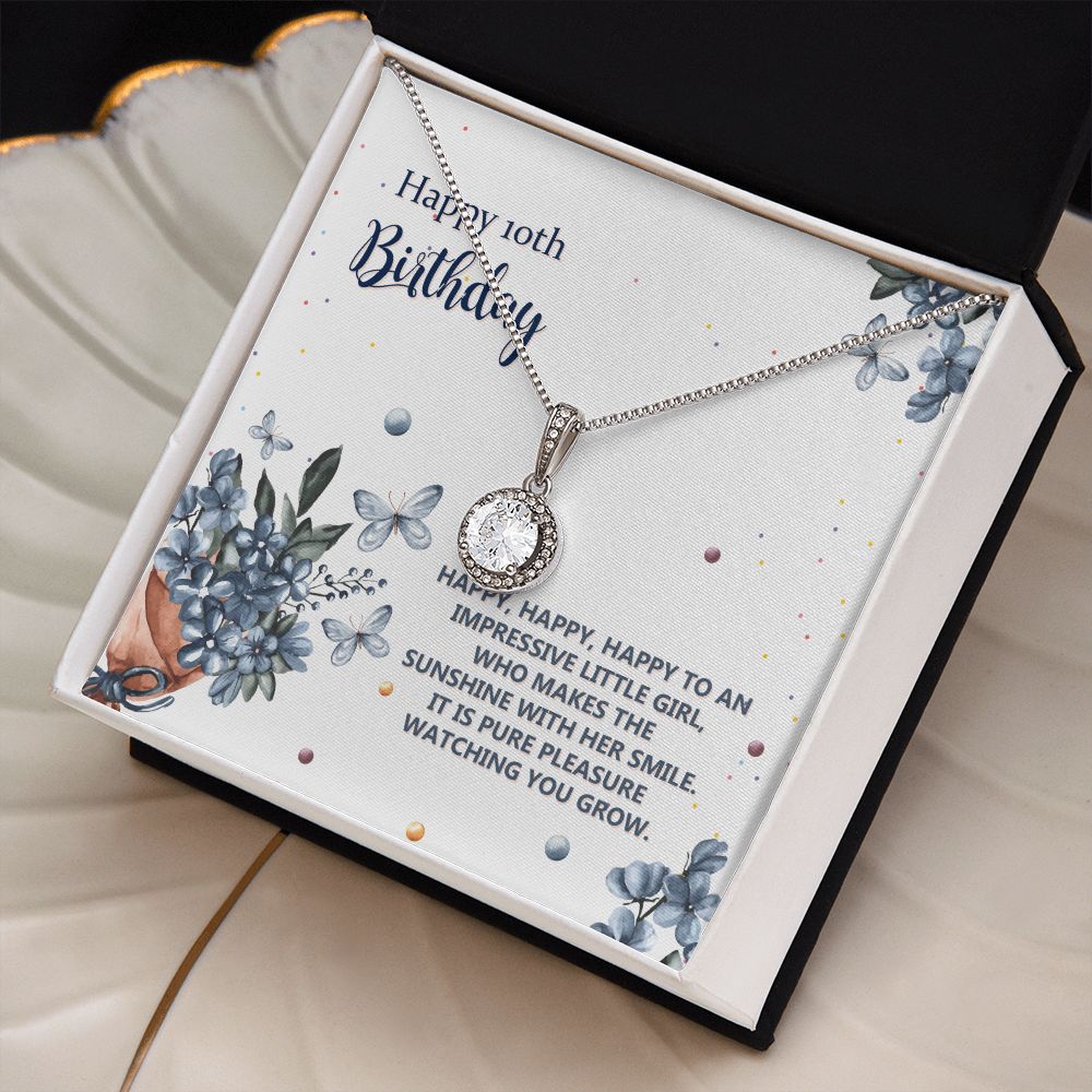 Birthday Gifts for 10 Year Old Girls, Eternal Hope Necklace Gifts for Teenage Girls, Happy Birthday Jewelry Gifts for My Beautiful Daughter with Message Card And Gift Box
