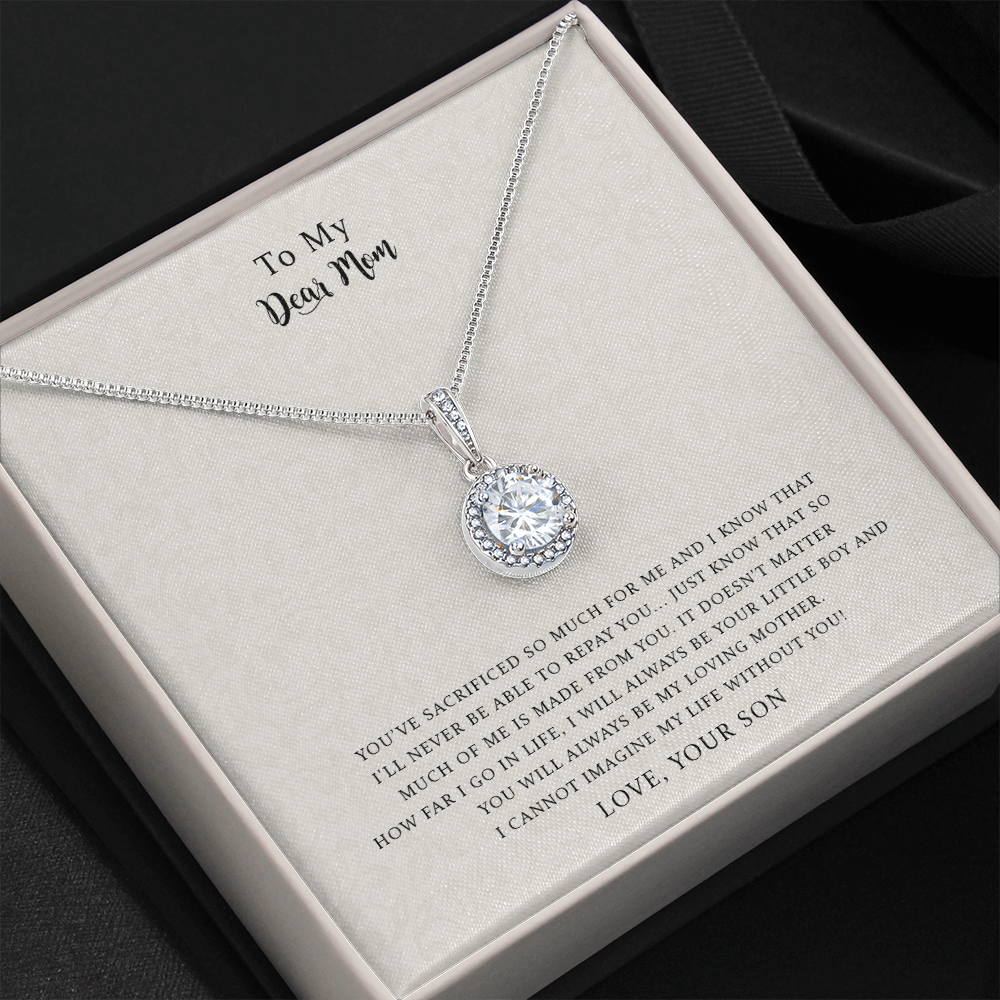 To My Dear Mom, I Can't Imagine My Life Without You, Eternal Hope Necklace For Mom, Mother Gift For Valentine's, Birthday, Anniversary, 