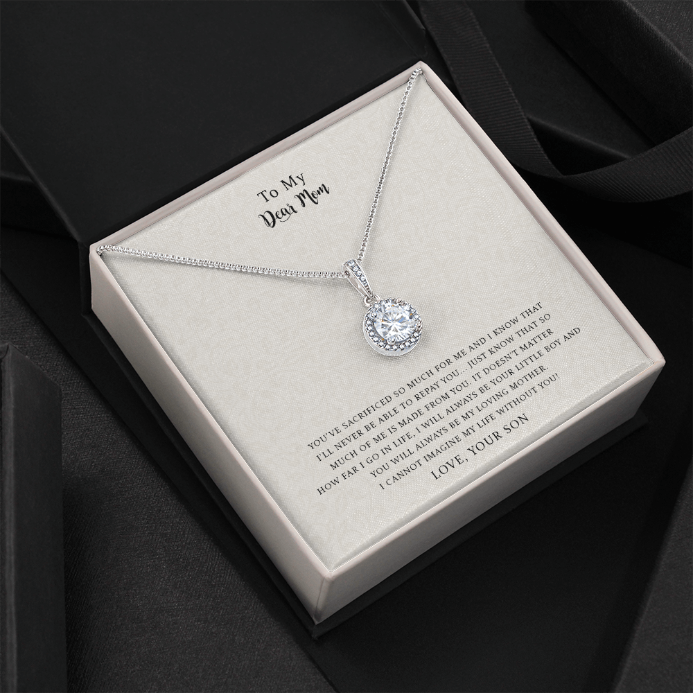 To My Dear Mom, I Can't Imagine My Life Without You, Eternal Hope Necklace For Mom, Mother Gift For Valentine's, Birthday, Anniversary, 