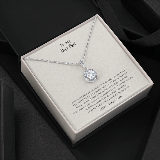 To My Dear Mom, I Can't Imagine My Life Without You, Eternal Hope Necklace For Mom, Mother Gift For Valentine's, Birthday, Anniversary, 