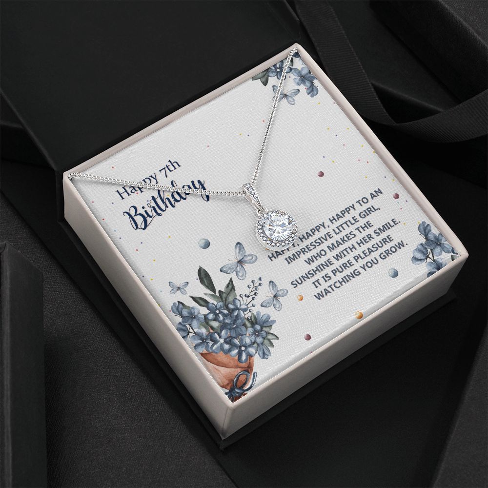 Birthday Gifts for 7 Year Old Girls, Eternal Hope Necklace Gifts for Teenage Girls, Happy Birthday Jewelry Gifts for My Beautiful Daughter with Message Card And Gift Box