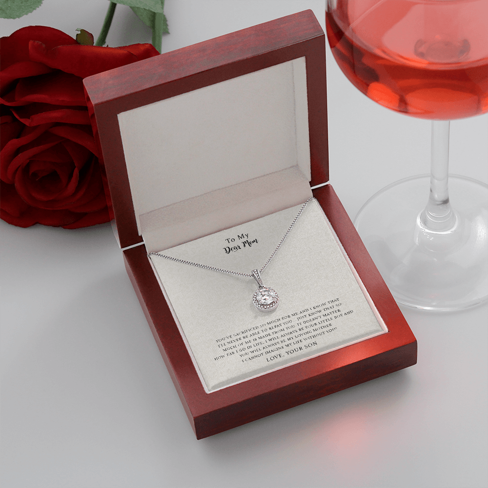 To My Dear Mom, I Can't Imagine My Life Without You, Eternal Hope Necklace For Mom, Mother Gift For Valentine's, Birthday, Anniversary, 