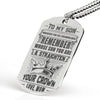 To My Son From Mom - Stainless Steel Necklace
