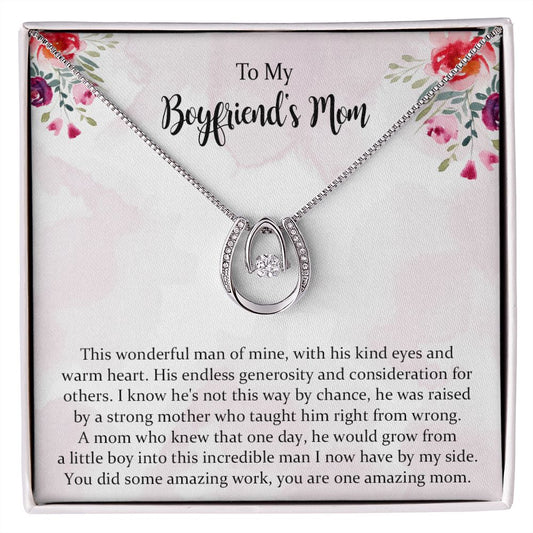 To My Boyfriend's Mom Christmas lucky In Love Gift, Mother In Law Necklace Gift