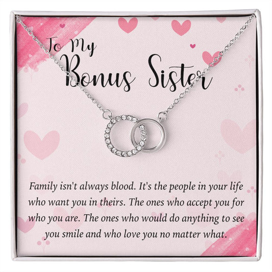 To My Bonus Sister in Law Necklace Gift with Inspirational Funny Sayings Words, Birthday Christmas Gift for Sister In Law