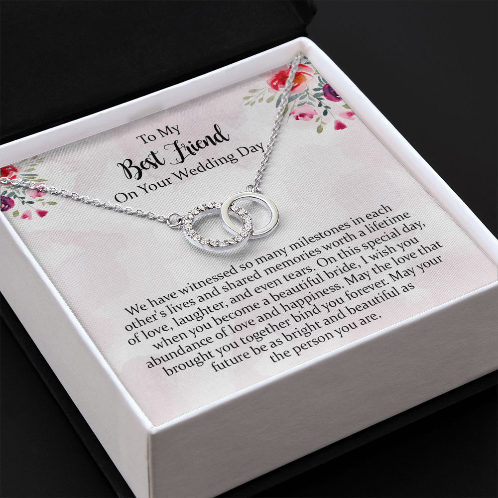 Best Friend Wedding Perfect Pair Necklace Gift, I Wish You Abundance Of Love And Happiness