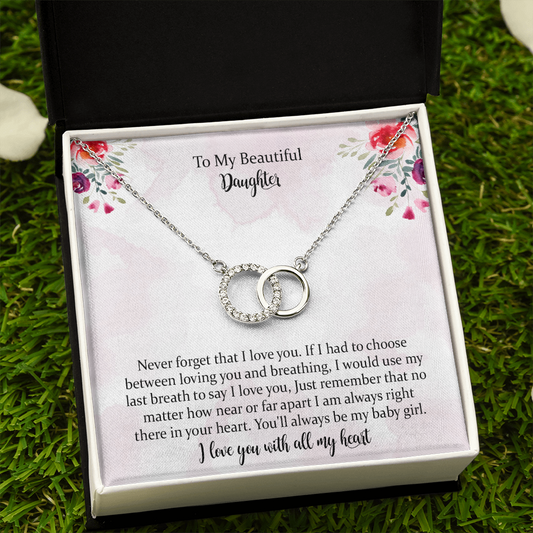 To My Beautiful Daughter, I Will Always Love You,  Perfect Pair Necklace Gift For Daughter From Mothers On Birthday, Christmas, Graduation