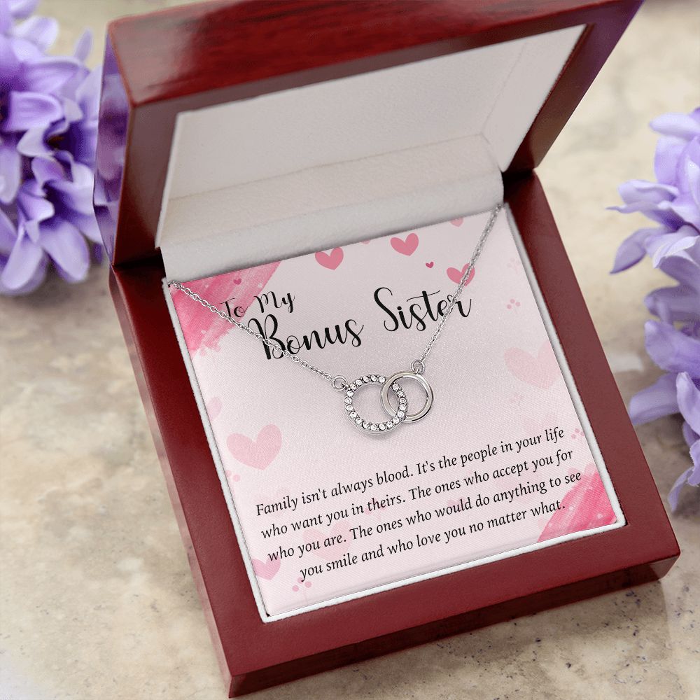 To My Bonus Sister in Law Necklace Gift with Inspirational Funny Sayings Words, Birthday Christmas Gift for Sister In Law