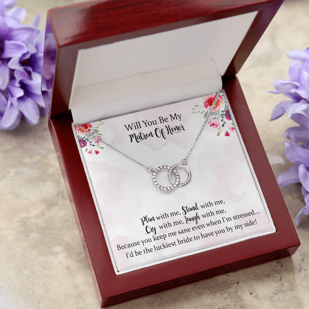 Matron Of Honor Perfect Pair Necklace Gift, Matron Of Honor Proposal, Wedding Day Thank You, Jewelry