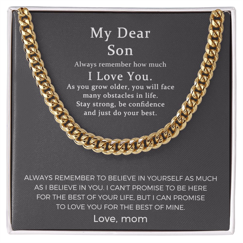 To My Uncle Cuban Chain Necklace from Mom, Mother to Son Gifts, Jewelry Gifts for Uncle Birthday Christmas Anniversary.