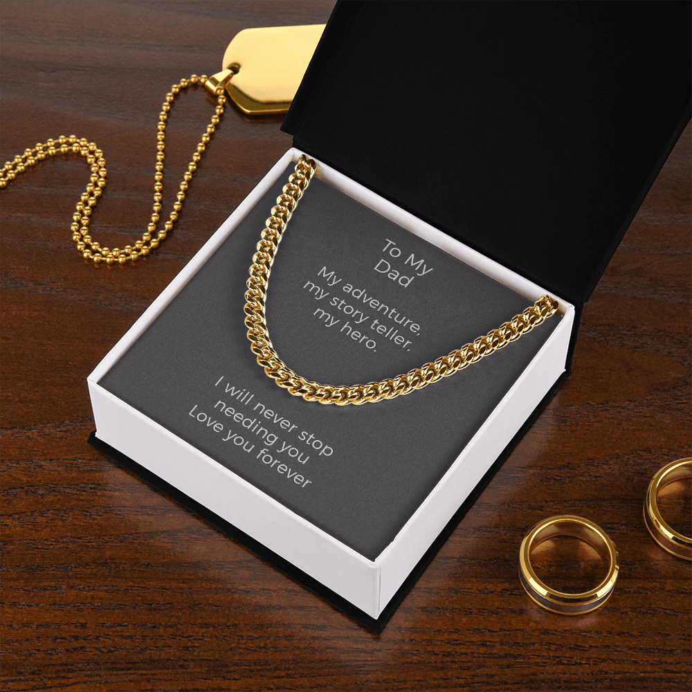 Dad Gift From Daughter, Dad Birthday Gift, Fathers Day Gift For Dad From Daughter, Father's Day Dad Gift, Cuban Link Chain For Dad