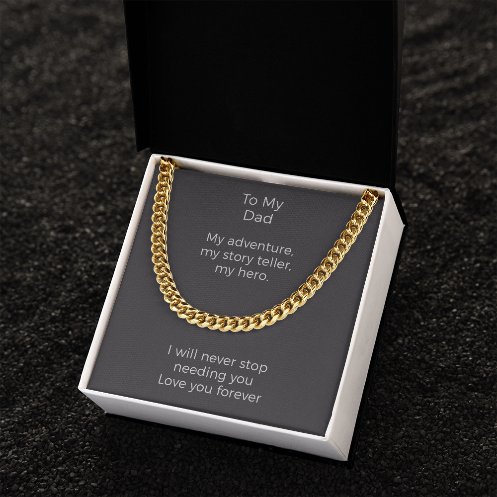 Dad Gift From Daughter, Dad Birthday Gift, Fathers Day Gift For Dad From Daughter, Father's Day Dad Gift, Cuban Link Chain For Dad