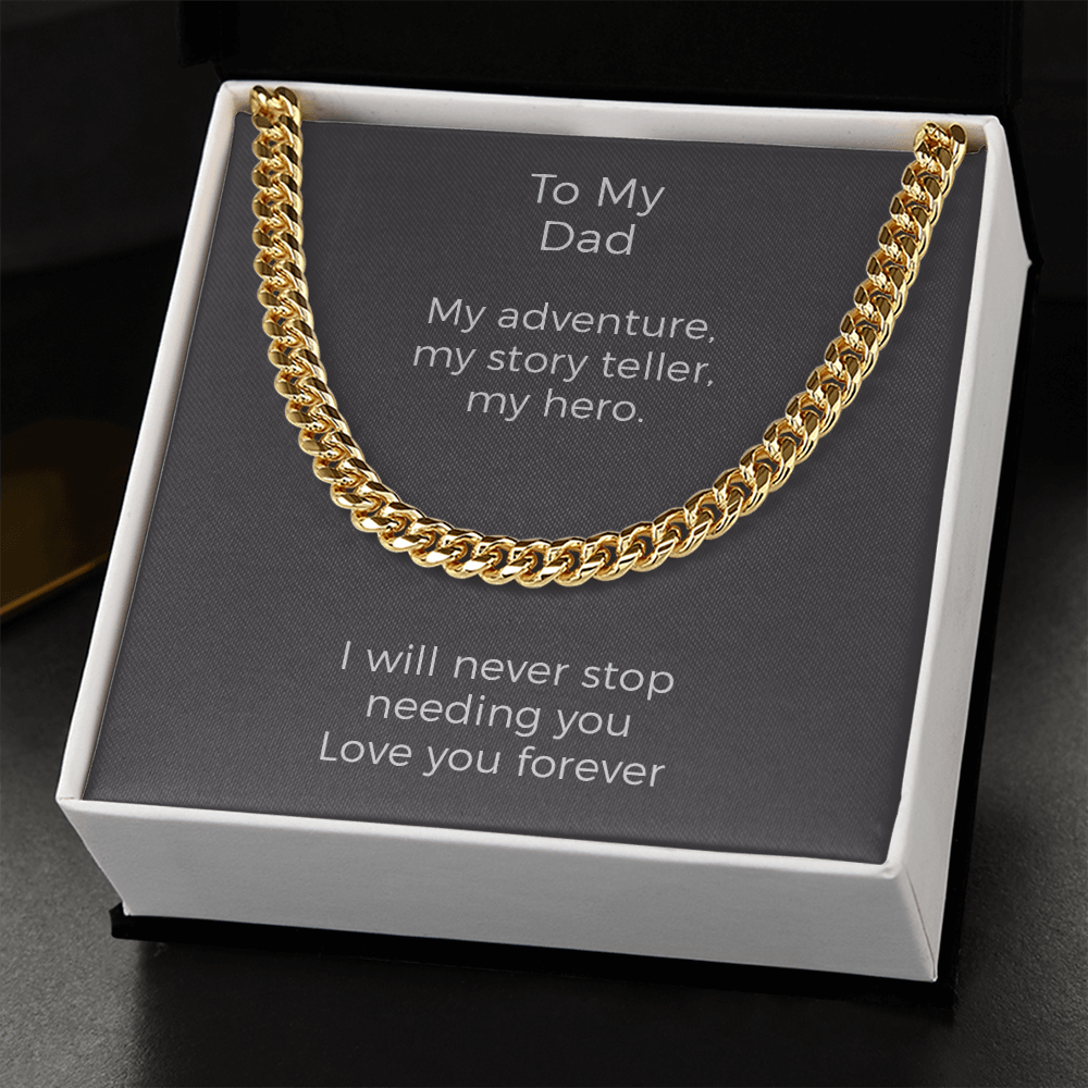 Dad Gift From Daughter, Dad Birthday Gift, Fathers Day Gift For Dad From Daughter, Father's Day Dad Gift, Cuban Link Chain For Dad