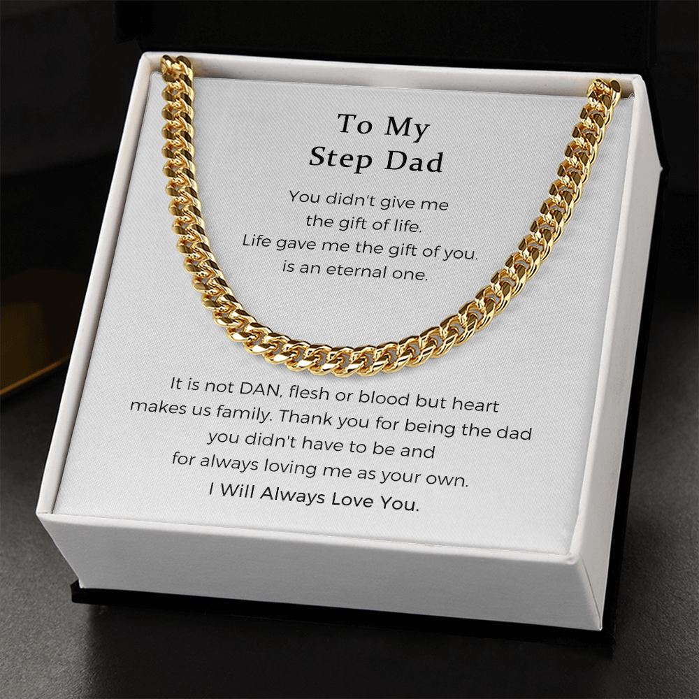 To My Step Dad Necklace, Step Dad Gift, Step Dad Cuban Link Chain, Step Dad Cuban Link Necklace, Step Dad Necklace, Gift For Step Dad