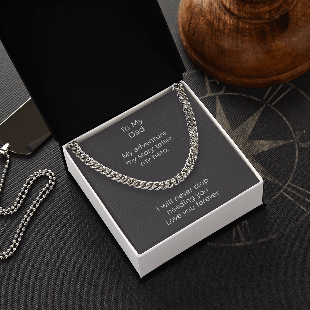 Dad Gift From Daughter, Dad Birthday Gift, Fathers Day Gift For Dad From Daughter, Father's Day Dad Gift, Cuban Link Chain For Dad