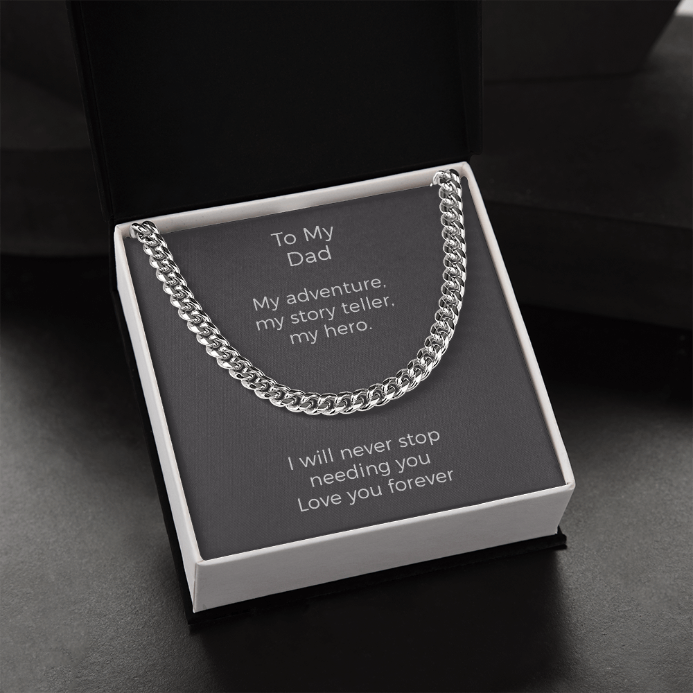 Dad Gift From Daughter, Dad Birthday Gift, Fathers Day Gift For Dad From Daughter, Father's Day Dad Gift, Cuban Link Chain For Dad