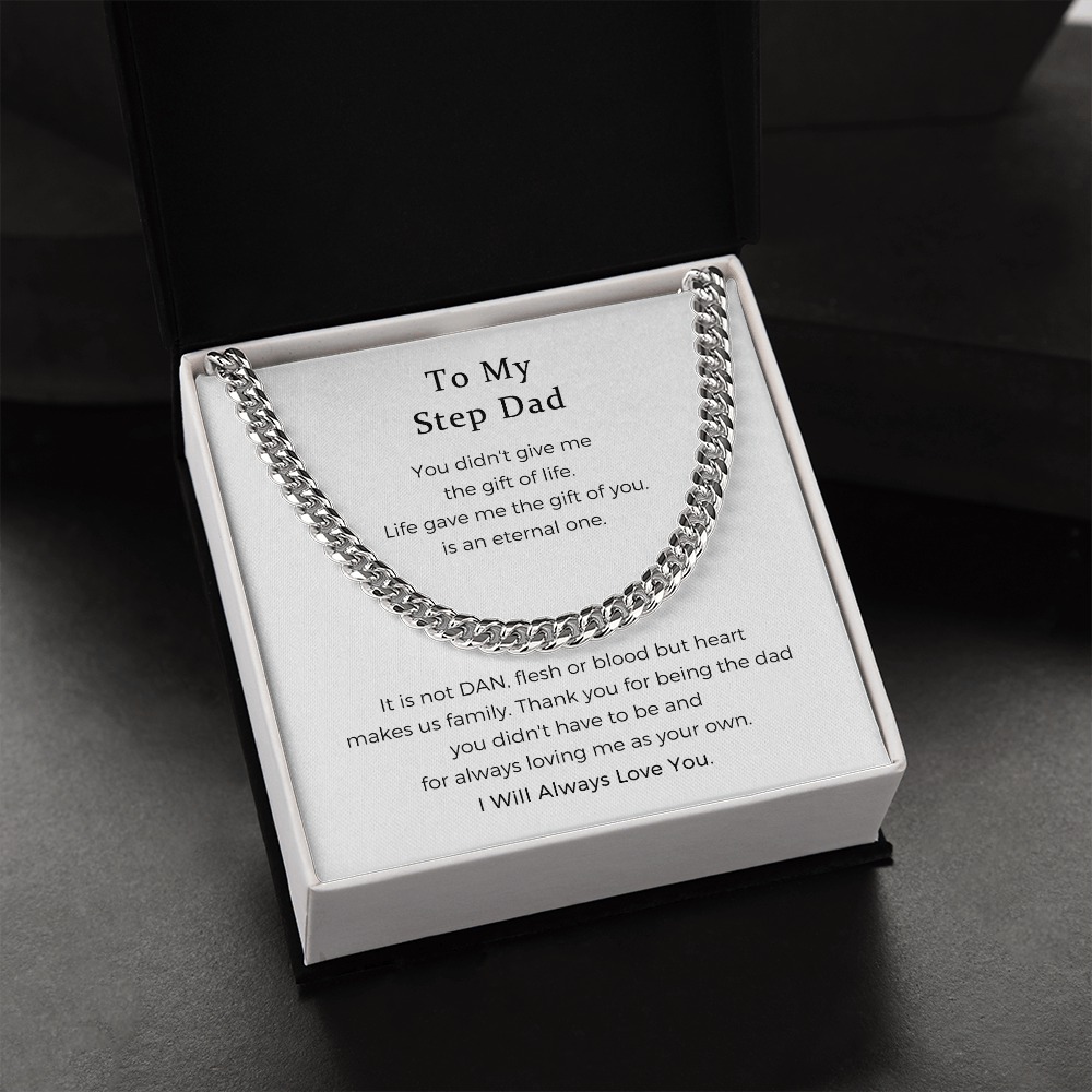 To My Step Dad Necklace, Step Dad Gift, Step Dad Cuban Link Chain, Step Dad Cuban Link Necklace, Step Dad Necklace, Gift For Step Dad