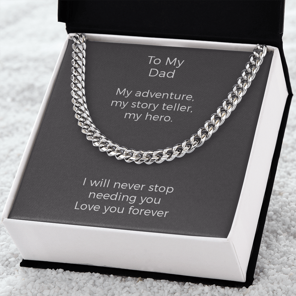 Dad Gift From Daughter, Dad Birthday Gift, Fathers Day Gift For Dad From Daughter, Father's Day Dad Gift, Cuban Link Chain For Dad
