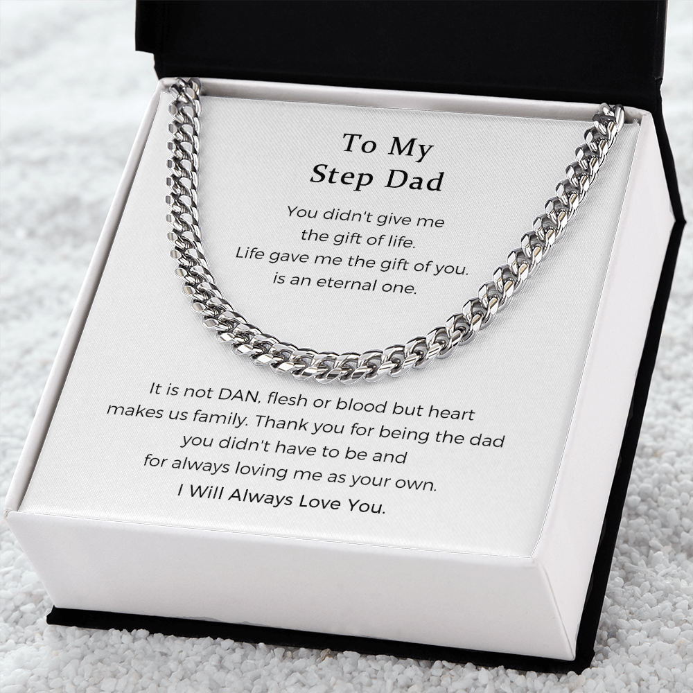 To My Step Dad Necklace, Step Dad Gift, Step Dad Cuban Link Chain, Step Dad Cuban Link Necklace, Step Dad Necklace, Gift For Step Dad