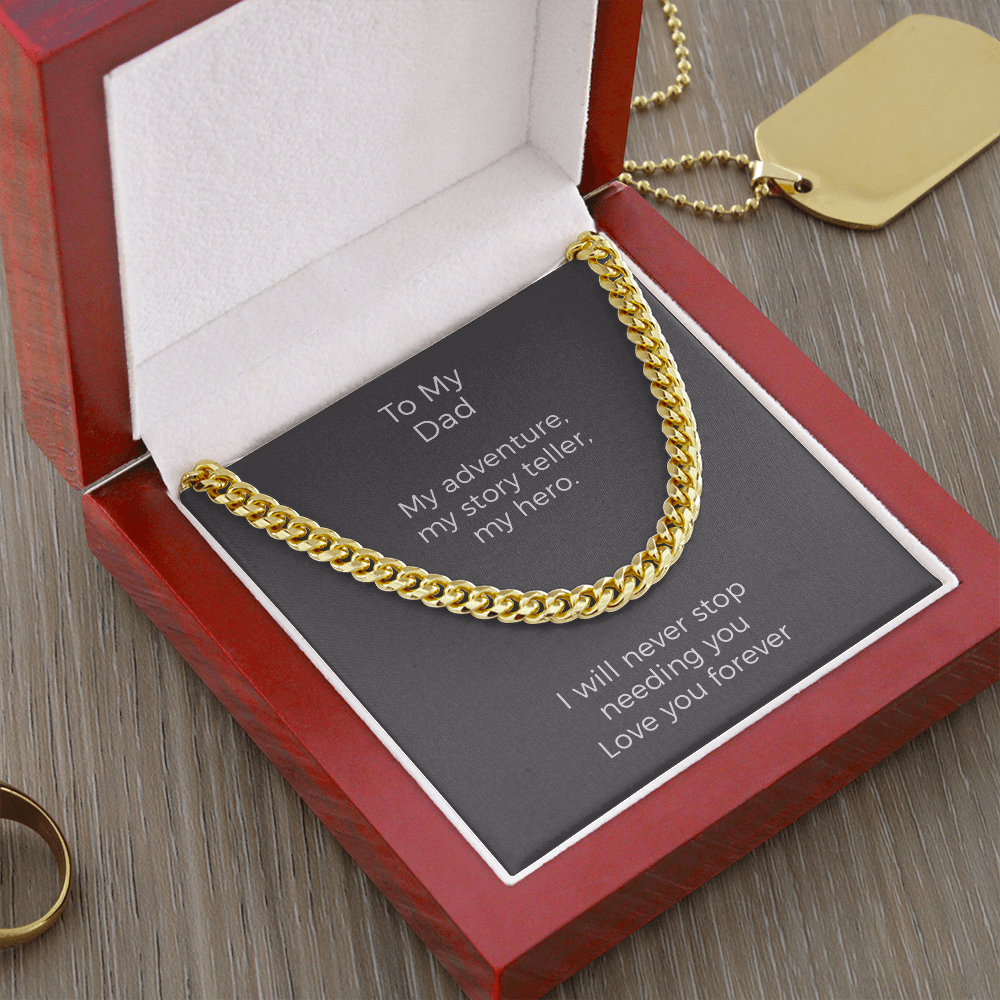 Dad Gift From Daughter, Dad Birthday Gift, Fathers Day Gift For Dad From Daughter, Father's Day Dad Gift, Cuban Link Chain For Dad