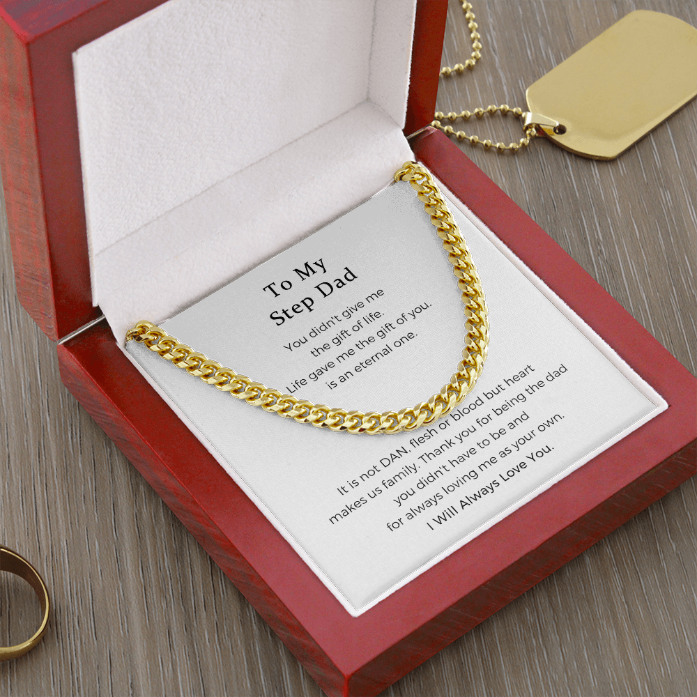 To My Step Dad Necklace, Step Dad Gift, Step Dad Cuban Link Chain, Step Dad Cuban Link Necklace, Step Dad Necklace, Gift For Step Dad