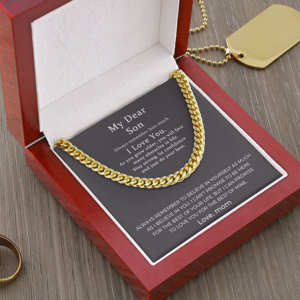 To My Uncle Cuban Chain Necklace from Mom, Mother to Son Gifts, Jewelry Gifts for Uncle Birthday Christmas Anniversary.