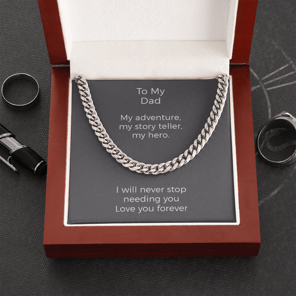 Dad Gift From Daughter, Dad Birthday Gift, Fathers Day Gift For Dad From Daughter, Father's Day Dad Gift, Cuban Link Chain For Dad