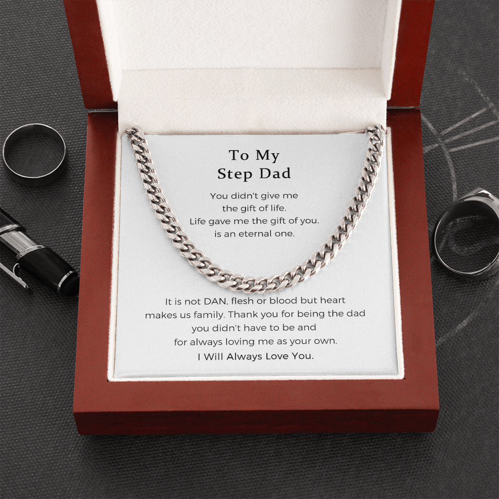 To My Step Dad Necklace, Step Dad Gift, Step Dad Cuban Link Chain, Step Dad Cuban Link Necklace, Step Dad Necklace, Gift For Step Dad