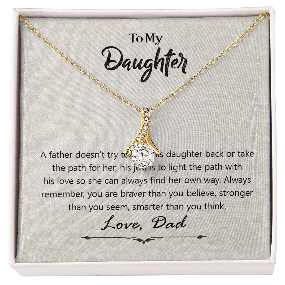 Daughter Gift from Dad，Daughter Father Alluring Beauty Necklace, Gift For Daughter from Dad， To My Daughter, Jewelry Gift for Daughter on Birthday, Christmas, Graduation with Message Card