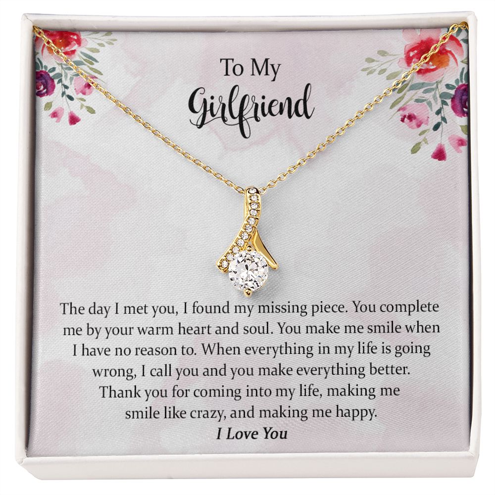 To My Girlfriend When You Smile Delicate Heart Necklace - Walmart.com