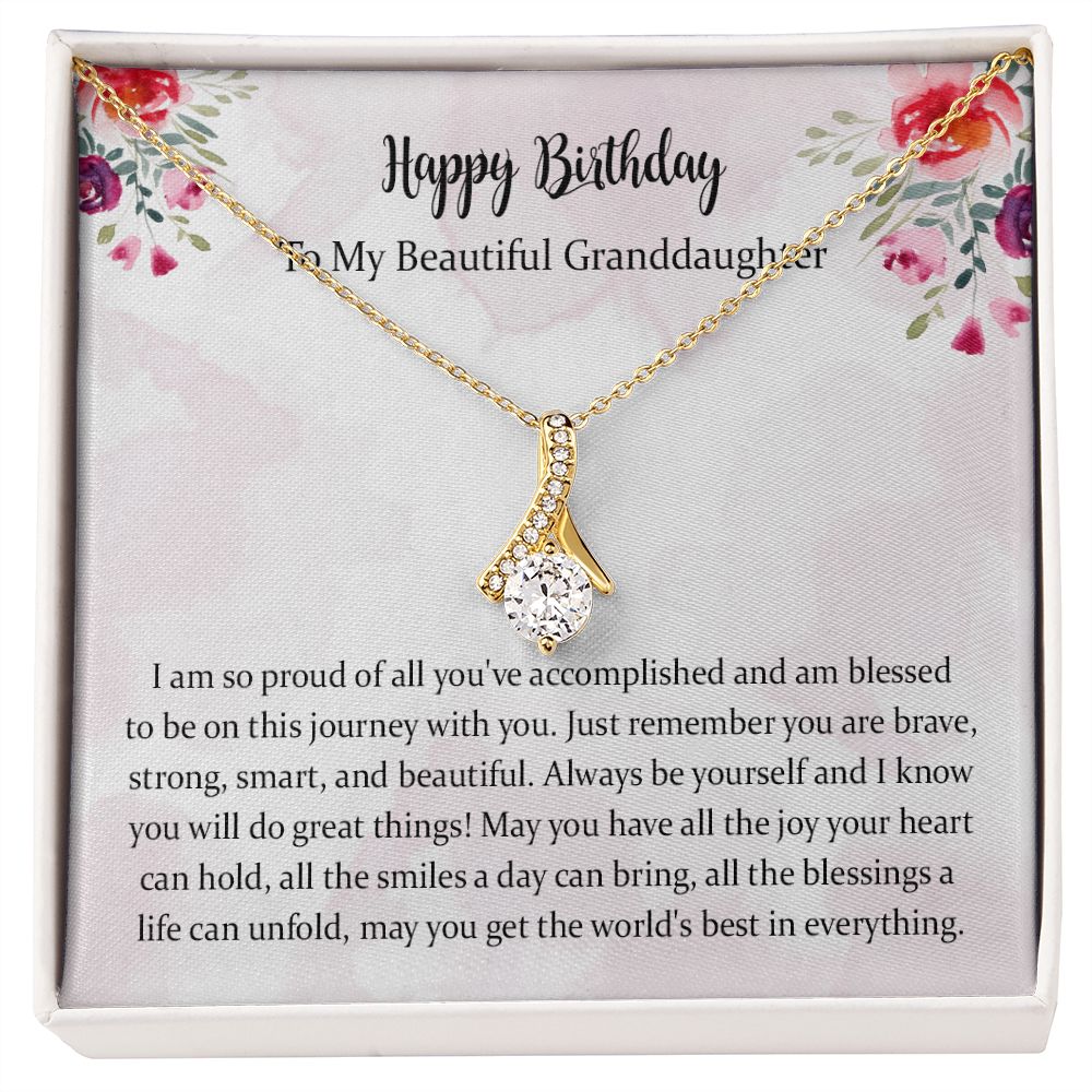 Happy Birthday Necklace Gift for Granddaughter, Granddaughter Jewelry -  Sayings into Things