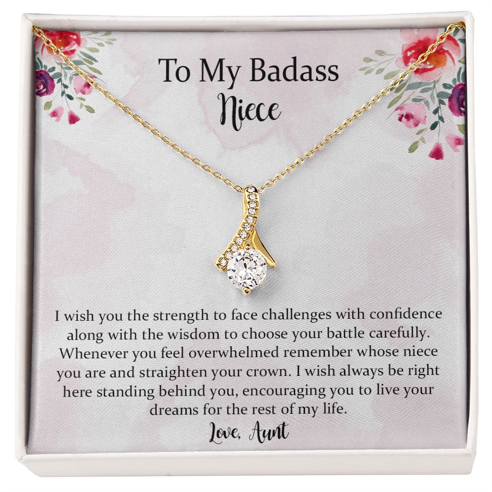 To My Badass Niece Aunt Neice Alluring Beauty Necklace Niece