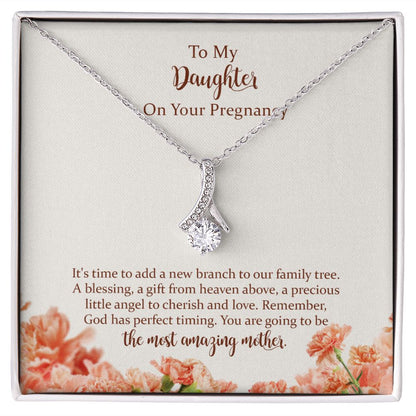 Pregnancy Alluring Beauty Necklace for Expecting New Mom, To My Daughter on Your Pregnancy Necklace from Mom, Daughter Necklace Gift for Women, First Time Mom Pregnant Mother to Be Jewelry with Message Card