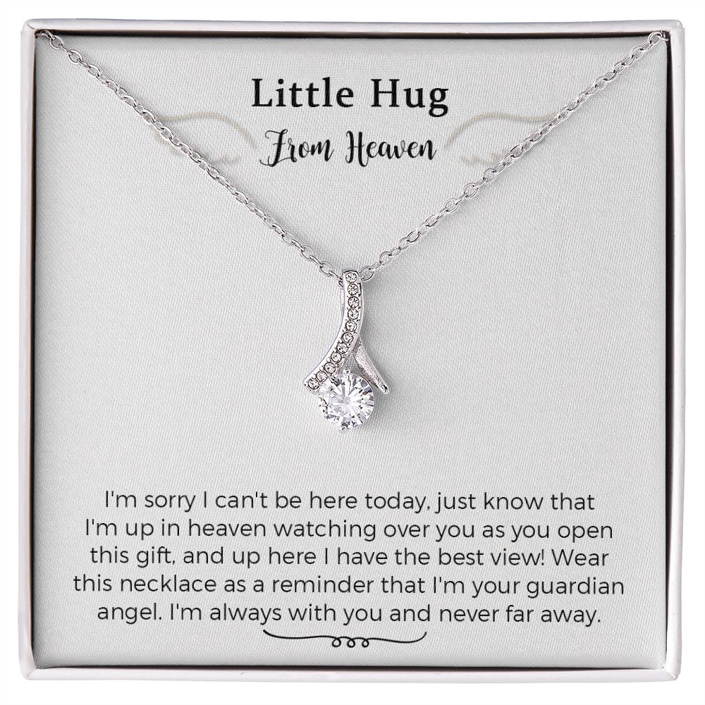 Hug from Heaven Gift, Alluring Beauty Necklace Gift from Heaven Birthday Christmas Keepsake Letter from Heaven, Sympathy Condolence Gift with Message Card