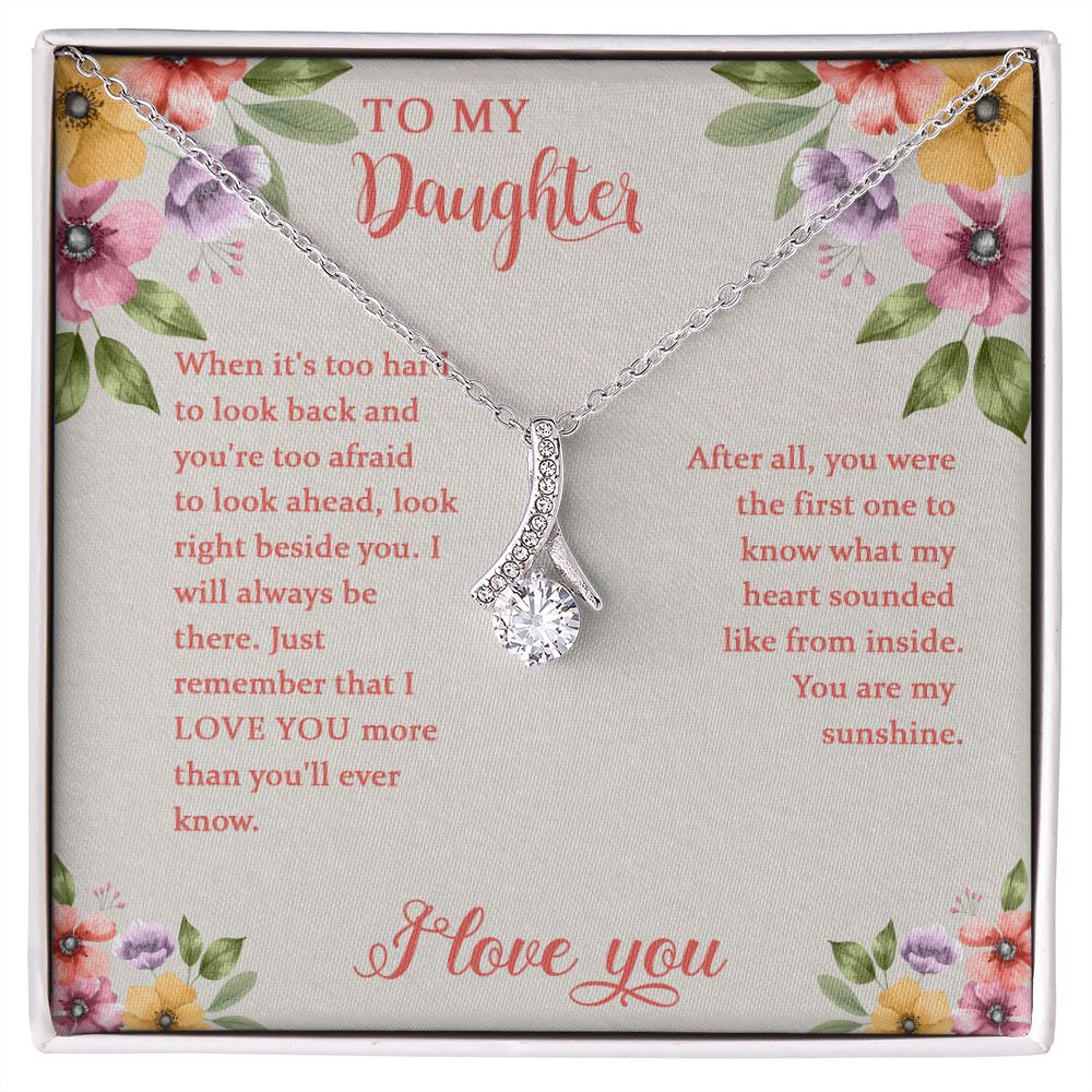 Daughter Alluring Beauty Necklace Gift from Mom, Gifts for Daughters from Mothers, to My Daughter, Jewelry Gift for Daughter on Birthday, Graduation from Mother with Message Card